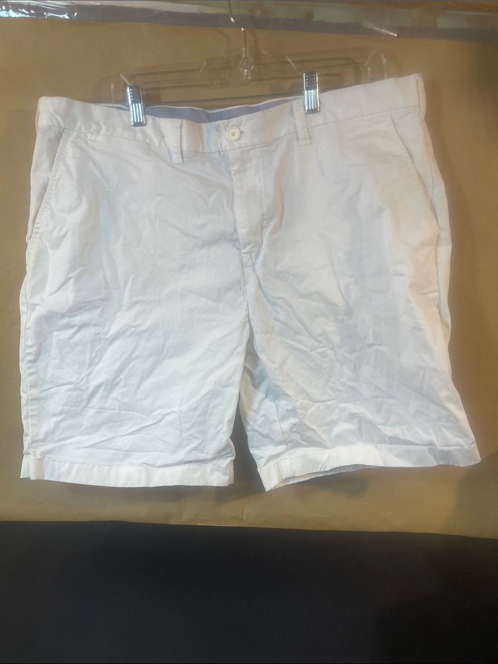 Tommy Hilfiger Men's White Flat-Front Cotton Shorts